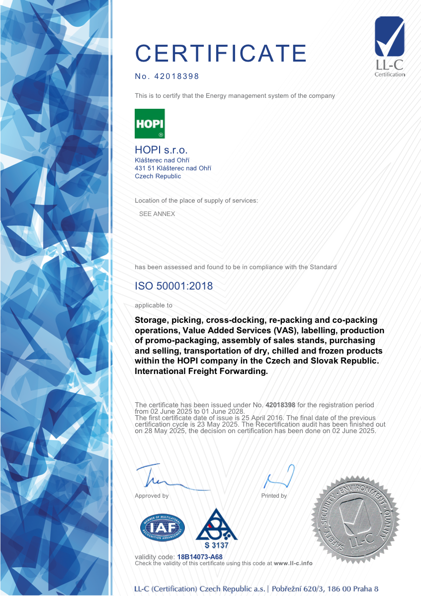 ISO certificate 50001 ENG preview